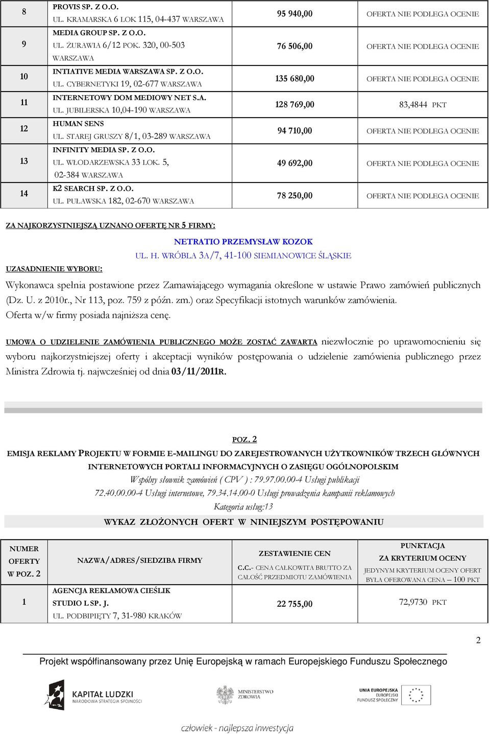 JUBILERSKA 10,04-190 WARSZAWA HUMAN SENS UL.