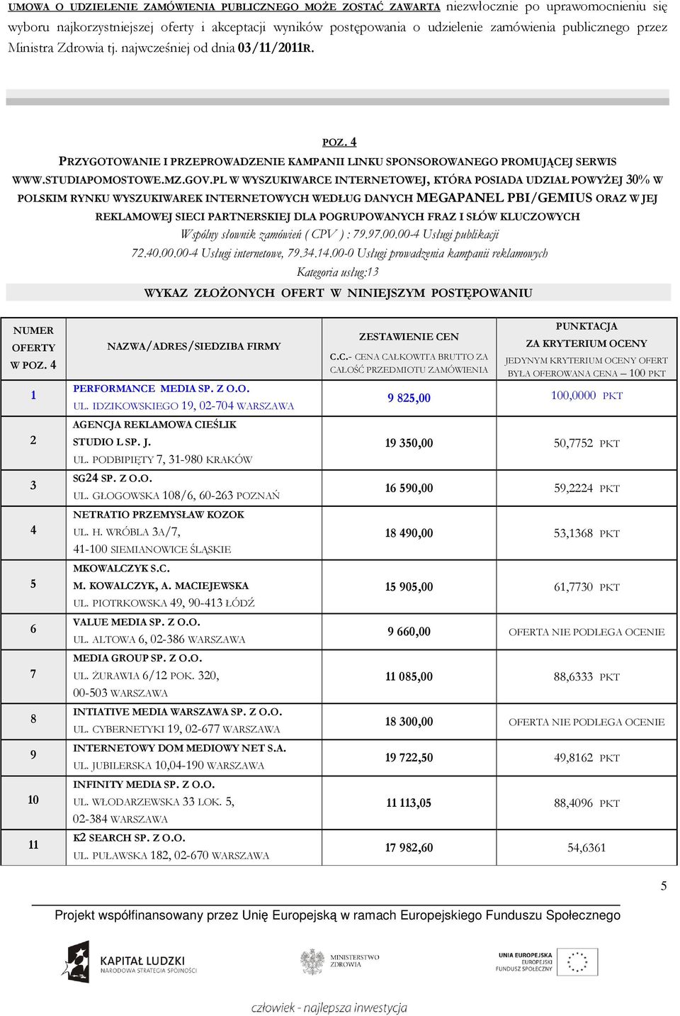 PL W WYSZUKIWARCE INTERNETOWEJ, KTÓRA POSIADA UDZIAŁ POWYśEJ 30% W POLSKIM RYNKU WYSZUKIWAREK INTERNETOWYCH WEDŁUG DANYCH MEGAPANEL PBI/GEMIUS ORAZ W JEJ REKLAMOWEJ SIECI PARTNERSKIEJ DLA