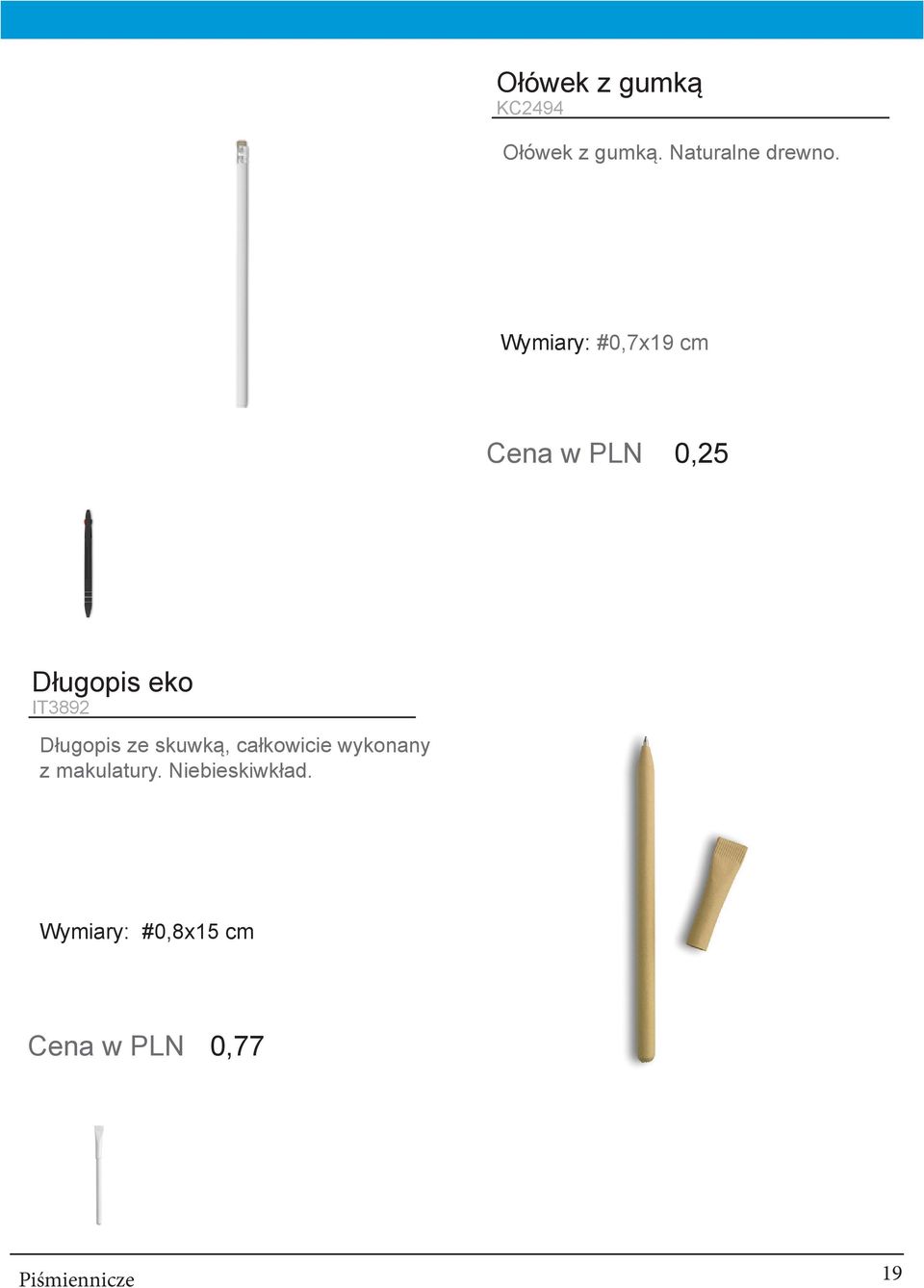 IT3892 Długopis ze skuwką, całkowicie wykonany z