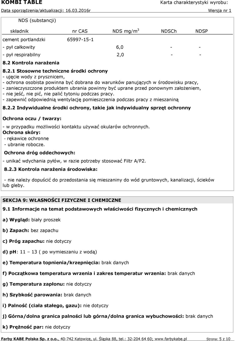Kontrola narażenia 8.2.