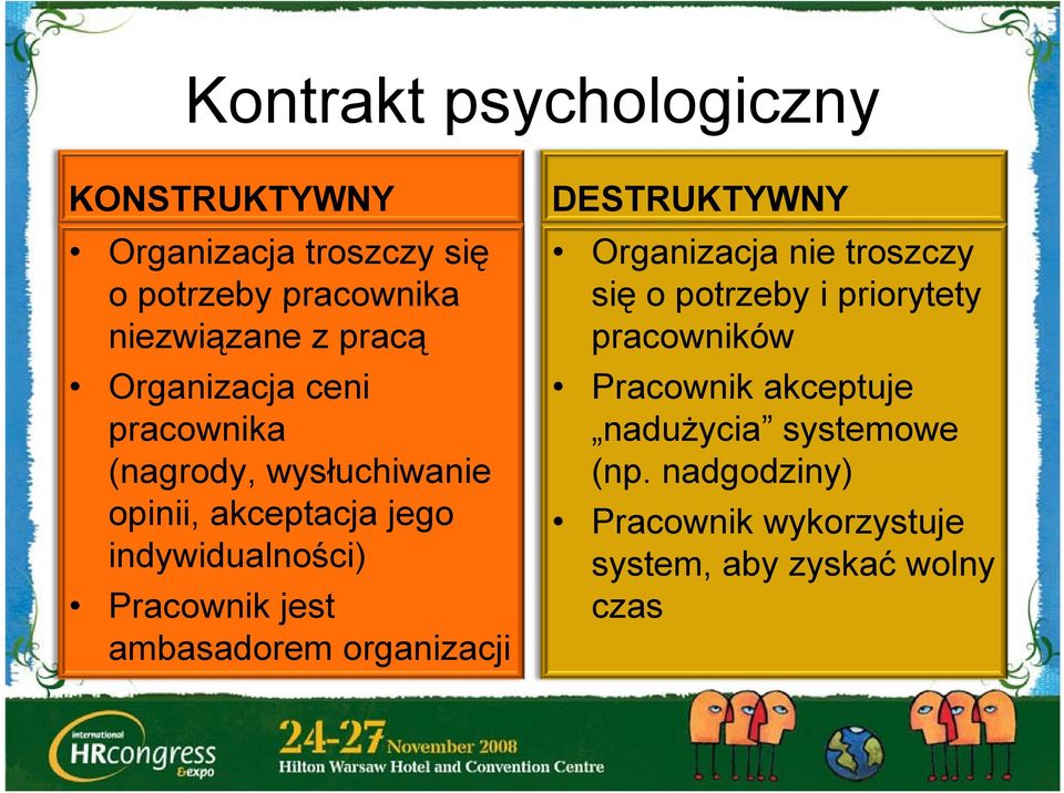jest ambasadorem organizacji DESTRUKTYWNY Organizacja nie troszczy się o potrzeby i priorytety