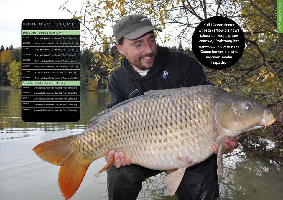 Ready boilie Ocean Secret - Salmon & Peach - 24 mm, 3 kg Kulki Ocean Secret wnoszą całkowicie nową jakość do swojej grupy cenowej!