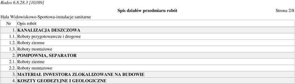 2. Roboty montażowe 3. MATERIAŁ INWESTORA ZLOKALIZOWANE NA BUDOWIE 4.