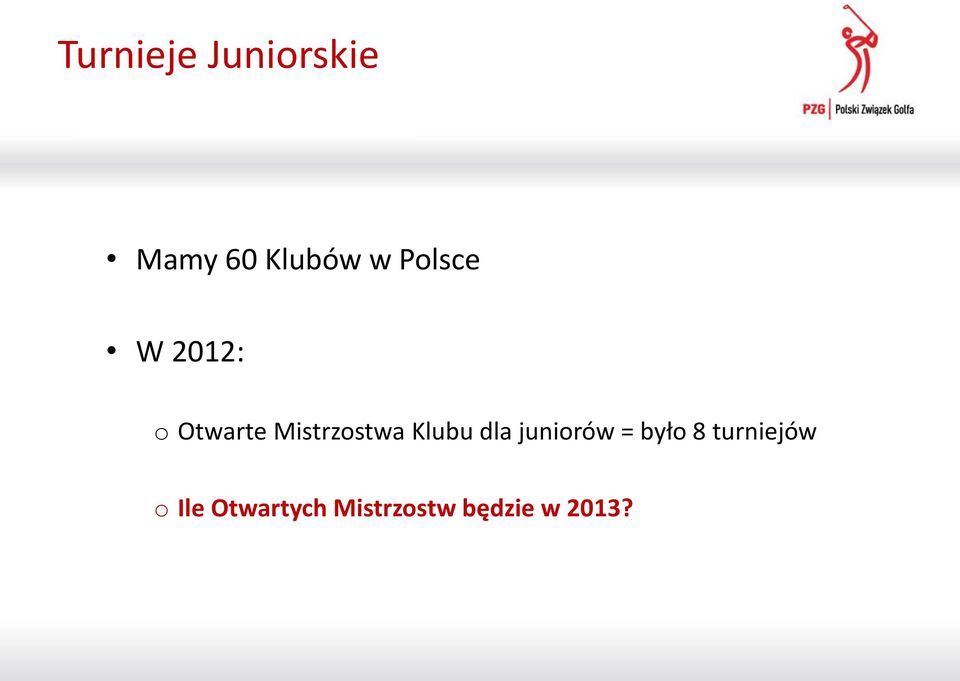 Klubu dla juniorów = było 8 turniejów