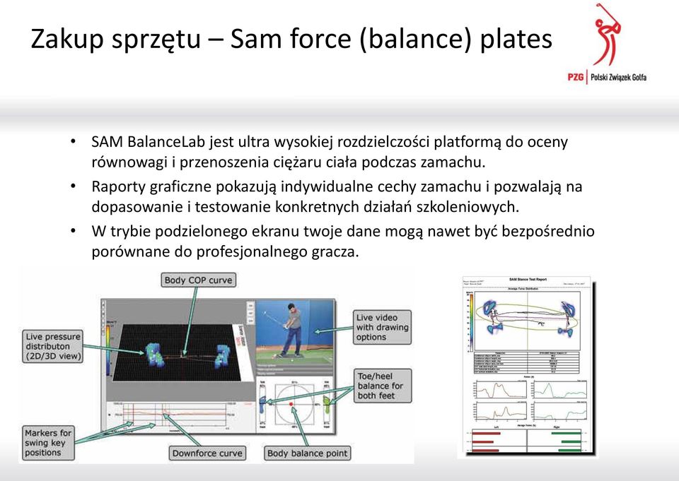 Raporty graficzne pokazują indywidualne cechy zamachu i pozwalają na dopasowanie i testowanie