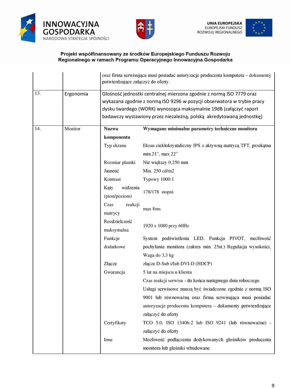 (załączyć raport badawczy wystawiony przez niezależną, polską akredytowaną jednostkę) 14.
