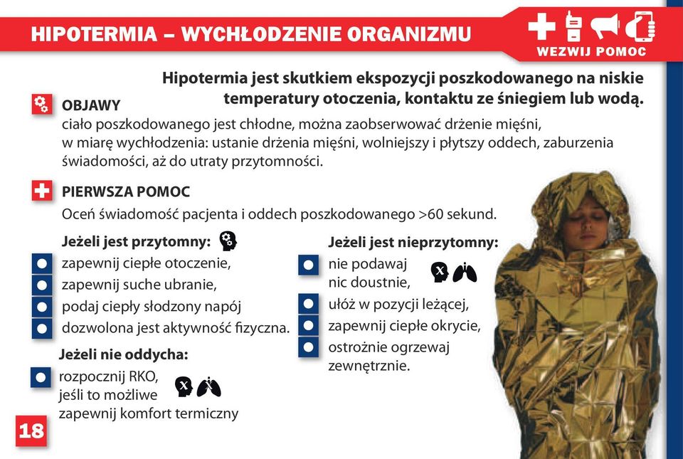 przytomności. PIERWSZA POMOC Oceń świadomość pacjenta i oddech poszkodowanego >60 sekund.