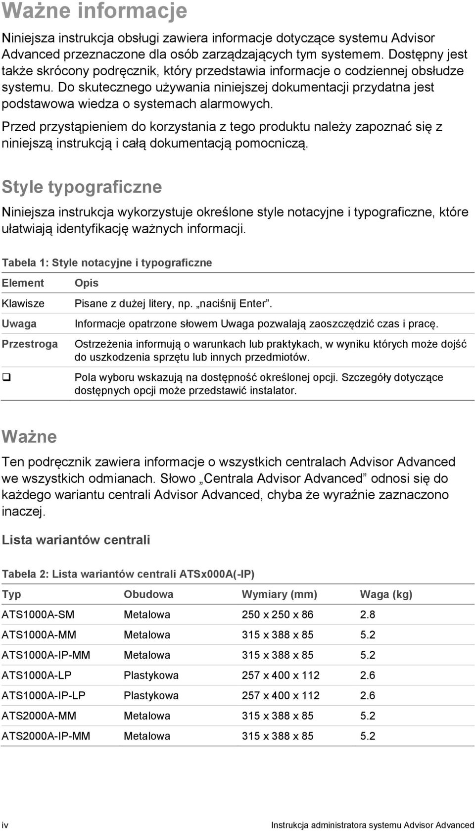 Do skutecznego używania niniejszej dokumentacji przydatna jest podstawowa wiedza o systemach alarmowych.