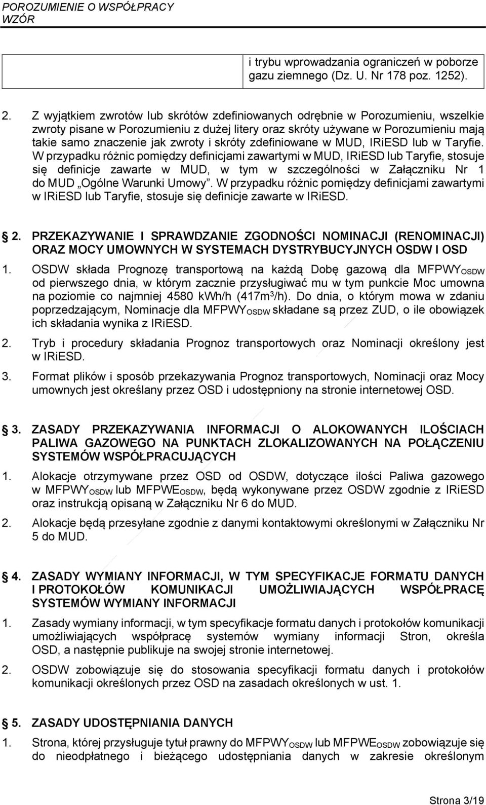 skróty zdefiniowane w MUD, IRiESD lub w Taryfie.