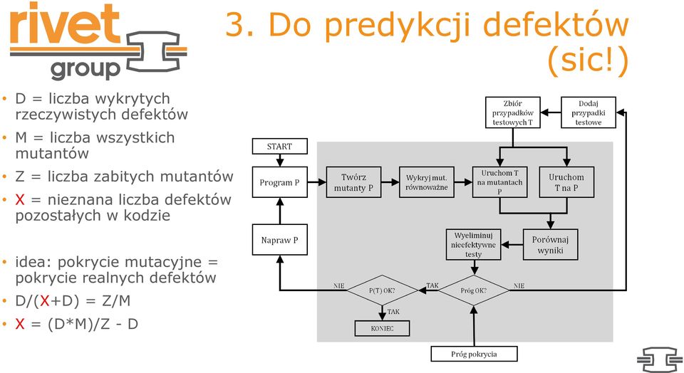 pozostałych w kodzie 3. Do predykcji defektów (sic!