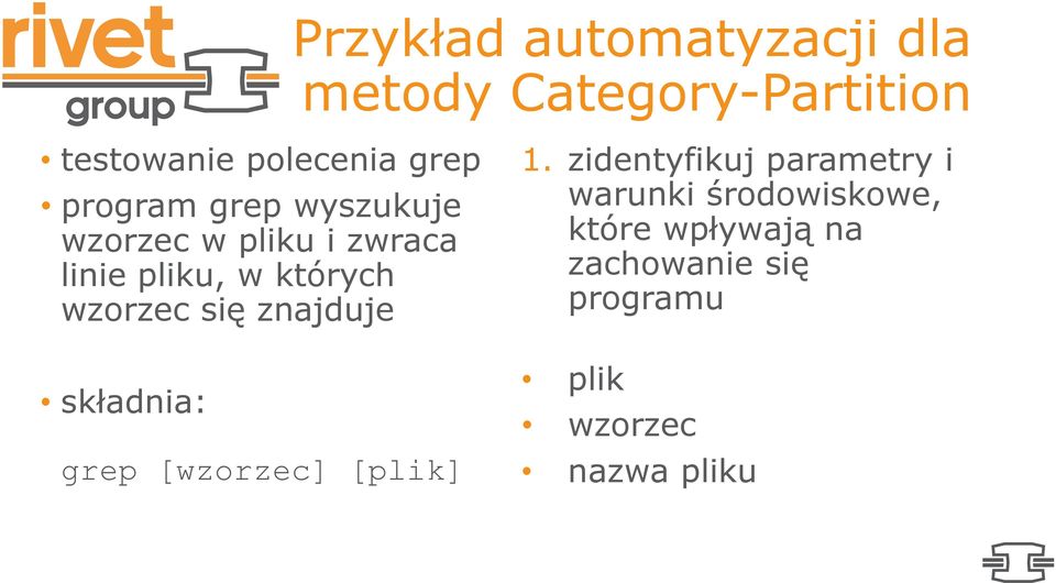 się znajduje składnia: grep [wzorzec] [plik] 1.