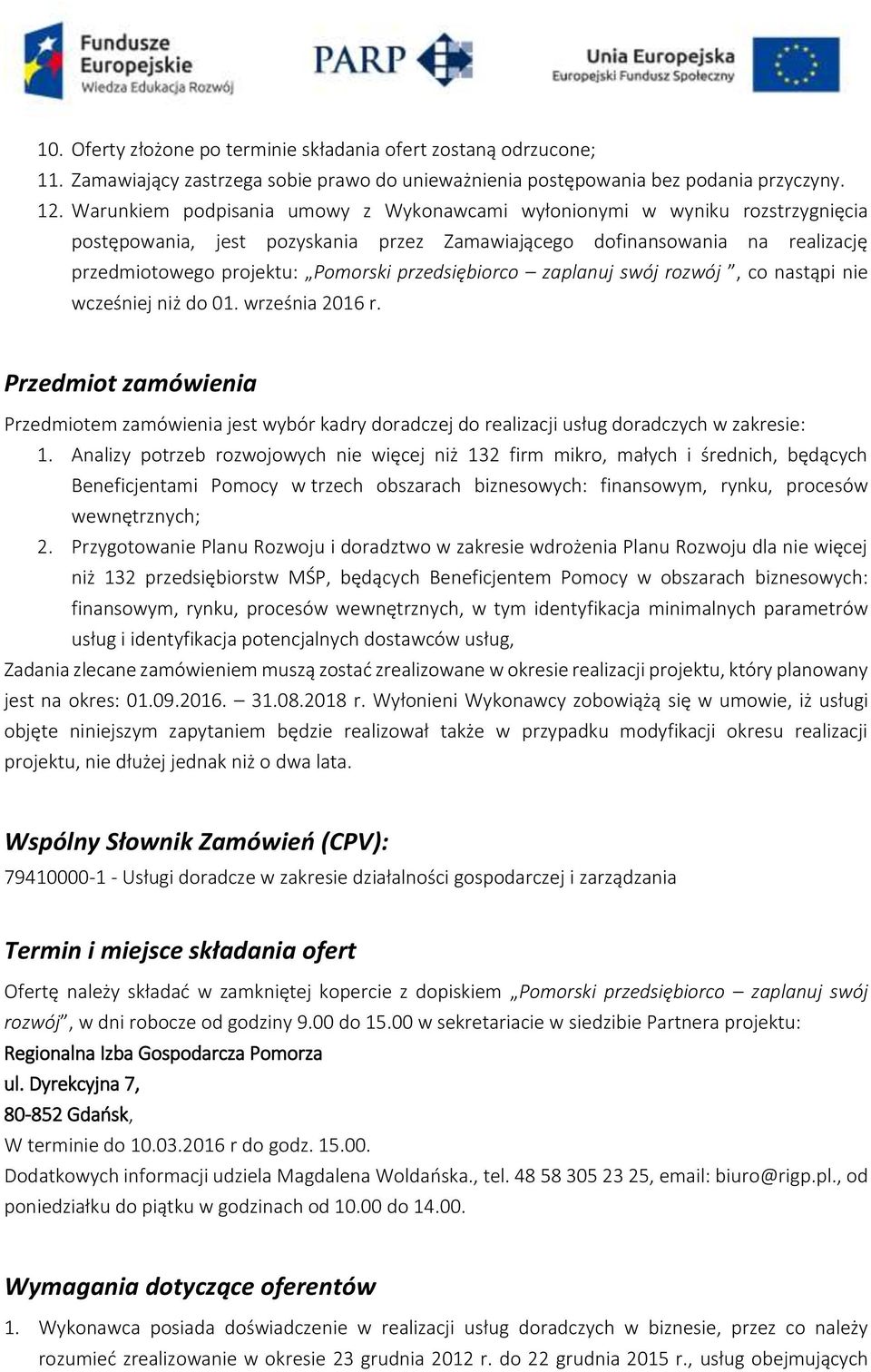 przedsiębiorco zaplanuj swój rozwój, co nastąpi nie wcześniej niż do 01. września 2016 r.