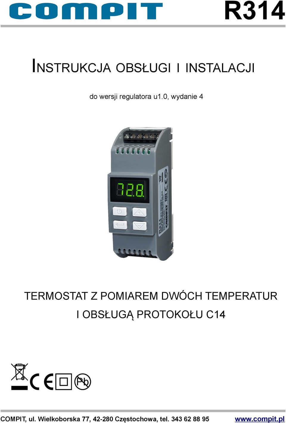 0, wydanie 4 TERMOSTAT Z POMIAREM DWÓCH TEMPERATUR I