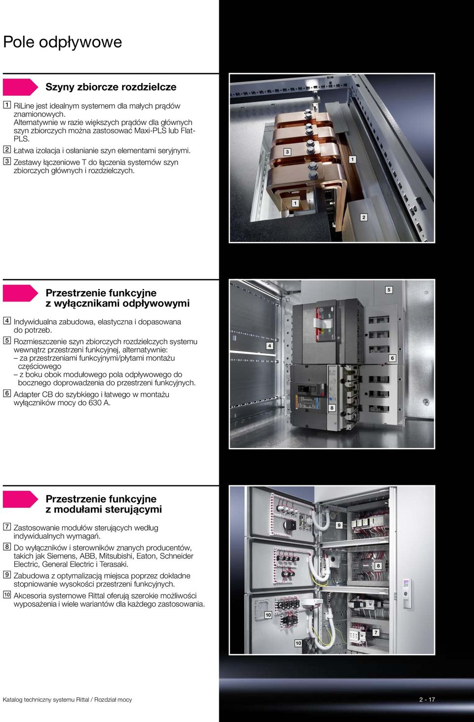 Zestawy łączeniowe T do łączenia systemów szyn zbiorczych głównych i rozdzielczych.