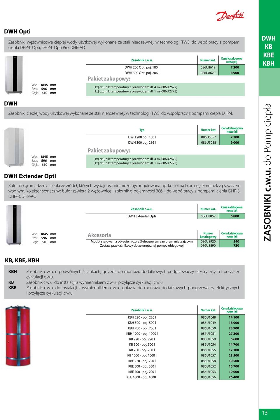 610 mm DWH Extender Opti Bufor do gromadzenia ciepła ze źródeł, których wydajność nie może być regulowana np.