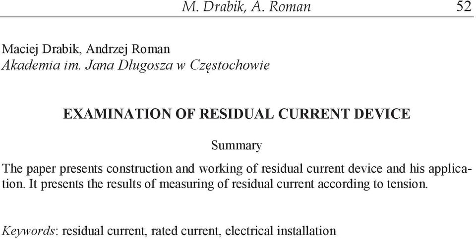 construction and working of residual current device and his application.