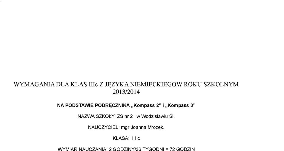 SZKOŁY: ZS nr 2 w Wodzisławiu Śl.