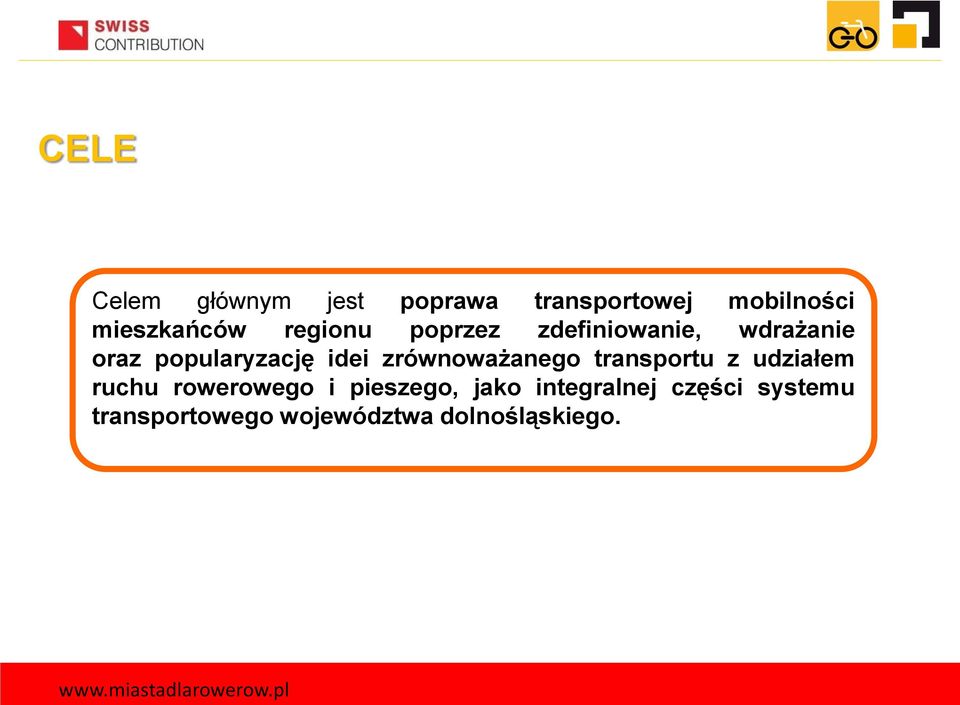 zrównoważanego transportu z udziałem ruchu rowerowego i pieszego,