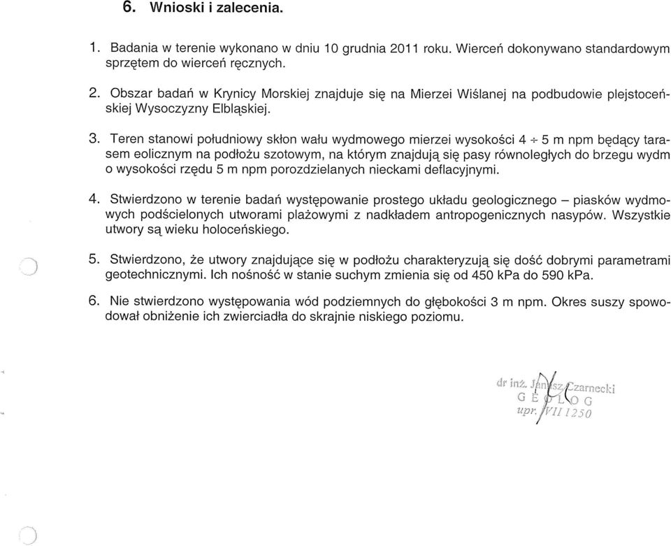 m npm porozdzielanych nieckami deflacyjnymi. 4.
