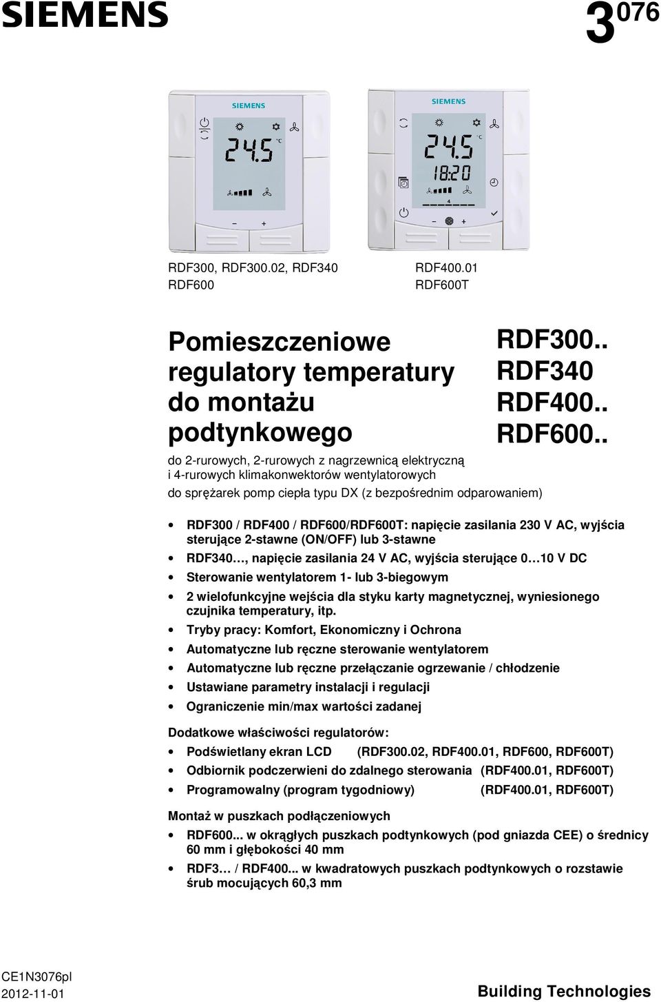bezporednim odparowaniem) RDF300.. RDF340 RDF400.