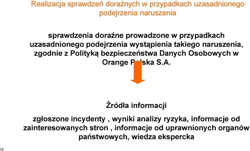 bezpieczeństwa Danych Osobowych w Orange Polska S.A.