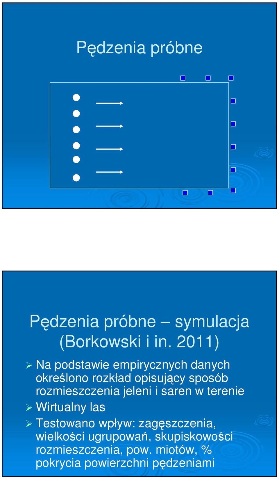 rozmieszczenia jeleni i saren w terenie Wirtualny las Testowano wpływ: