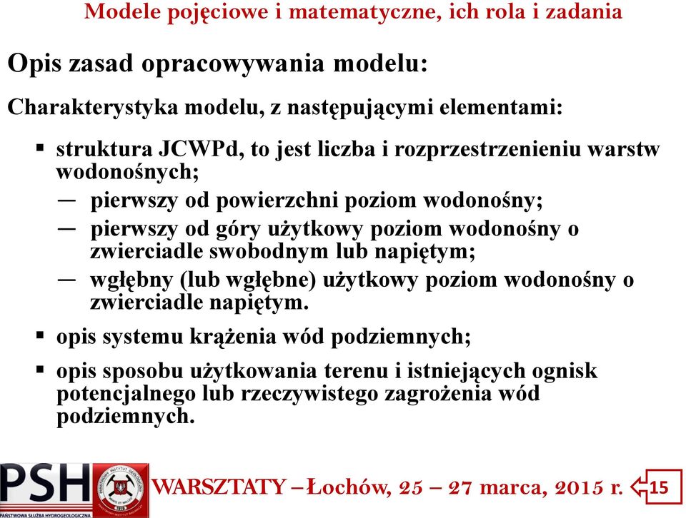 zwierciadle swobodnym lub napiętym; wgłębny (lub wgłębne) użytkowy poziom wodonośny o zwierciadle napiętym.