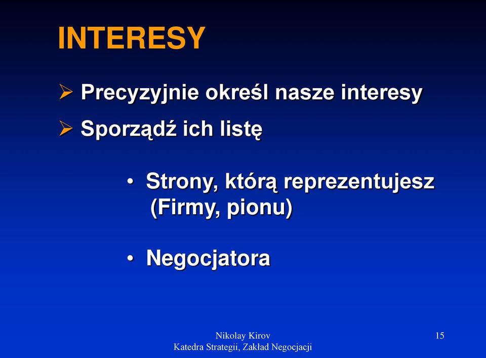 listę Strony, którą