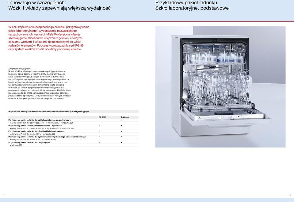 wielu rodzajów elementów. Podczas wprowadzania serii PG 85 cały system wózków został poddany ponownej analizie.