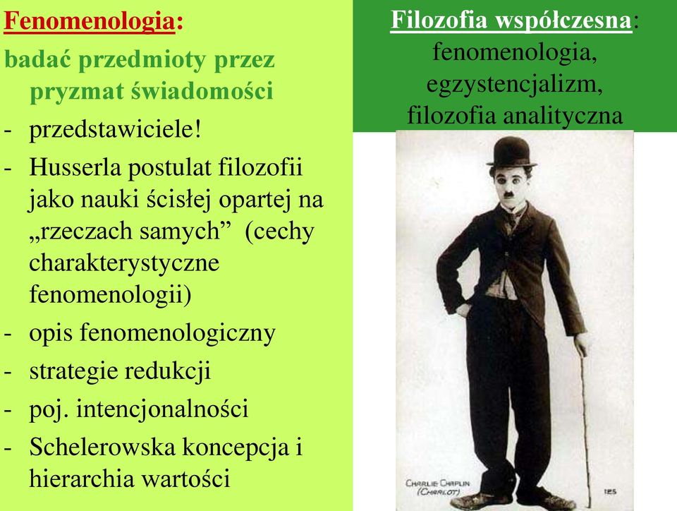 charakterystyczne fenomenologii) - opis fenomenologiczny - strategie redukcji - poj.