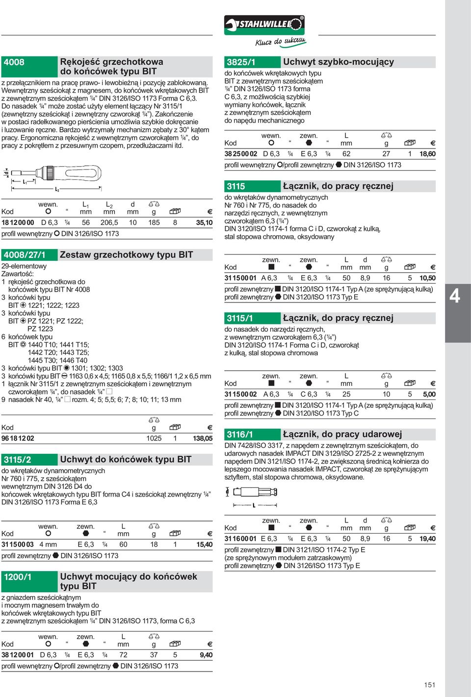 Do nasadek / może zostać użyty element łączący Nr 35/ (zewnętrzny sześciokąt i zewnętrzny czworokąt / ).