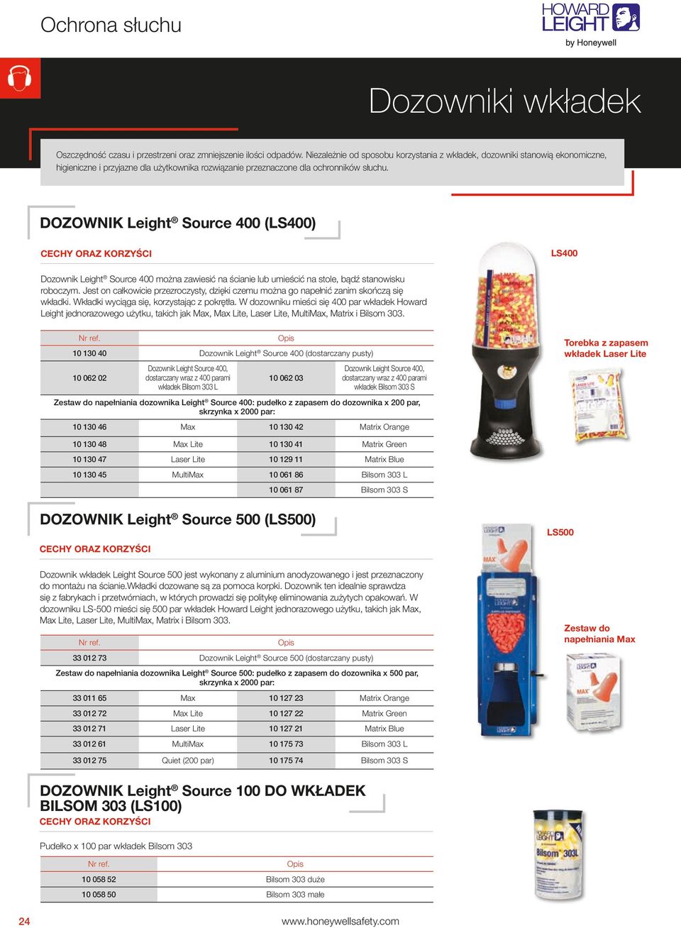 DOZOWNIK Leight Source 400 (LS400) LS400 Dozownik Leight Source 400 można zawiesić na ścianie lub umieścić na stole, bądź stanowisku roboczym.