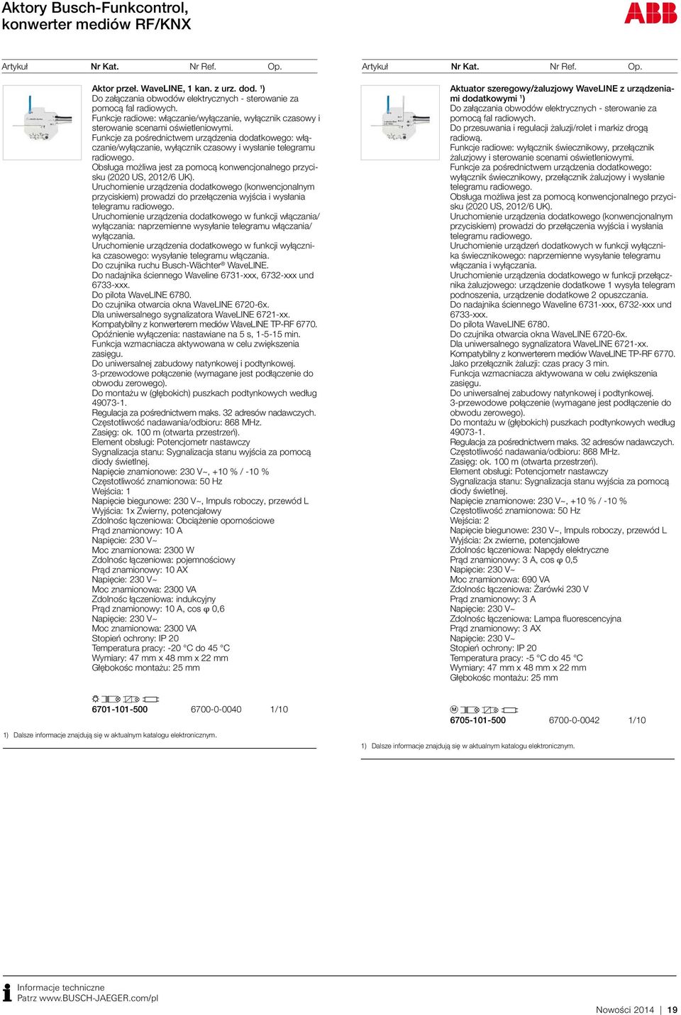 Funkcje za pośrednictwem urządzenia dodatkowego: włączanie/wyłączanie, wyłącznik czasowy i wysłanie telegramu radiowego. Obsługa możliwa jest za pomocą konwencjonalnego przycisku (2020 US, 2012/6 UK).