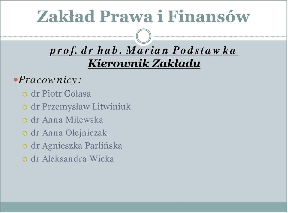 dr Przemysław Litwiniuk dr Anna Milewska dr Anna