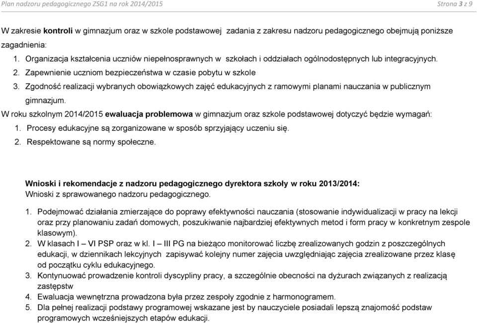 Zgodność realizacji wybranych obowiązkowych zajęć edukacyjnych z ramowymi planami nauczania w publicznym gimnazjum.