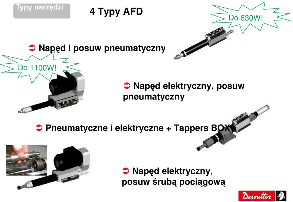 Napęd elektryczny, posuw pneumatyczny