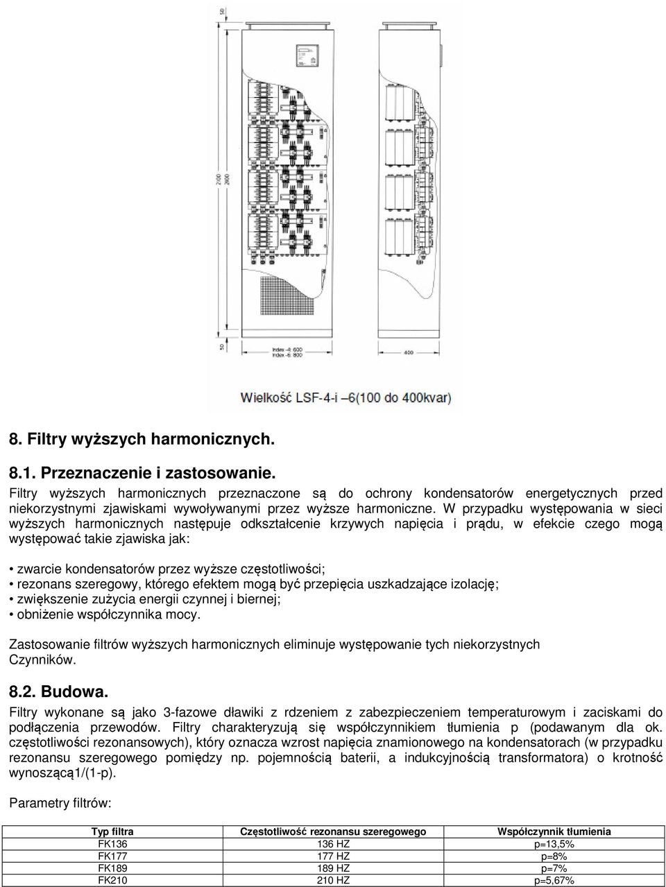 W przypadku występowania w sieci wyższych harmonicznych następuje odkształcenie krzywych napięcia i prądu, w efekcie czego mogą występować takie zjawiska jak: zwarcie kondensatorów przez wyższe