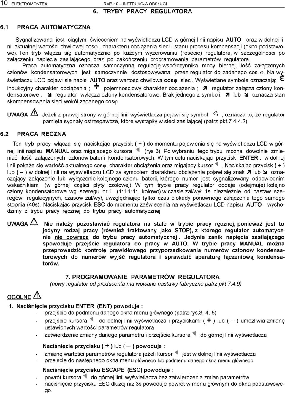 procesu kompensacji (okno podstawowe).
