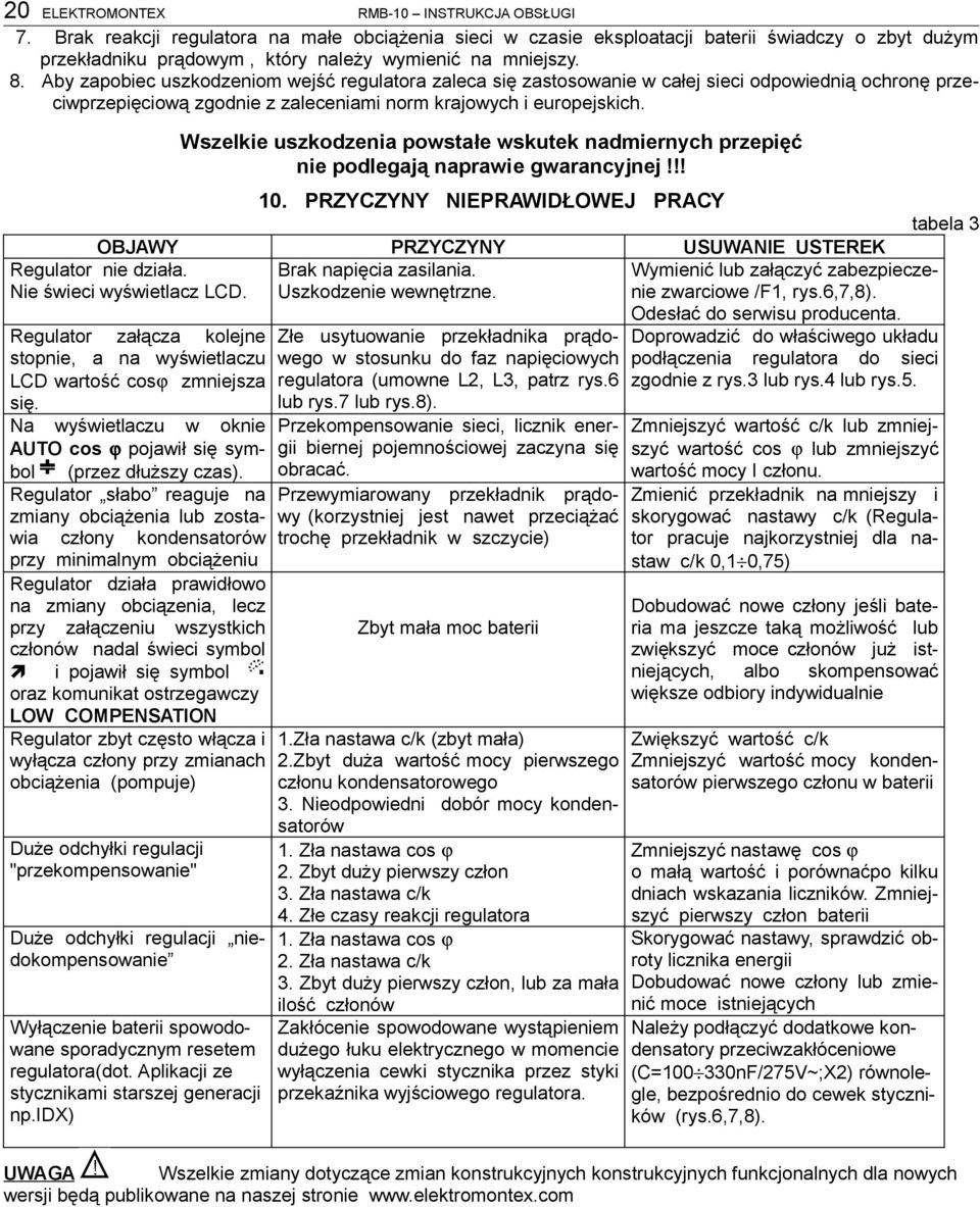 Aby zapobiec uszkodzeniom wejść regulatora zaleca się zastosowanie w całej sieci odpowiednią ochronę przeciwprzepięciową zgodnie z zaleceniami norm krajowych i europejskich.