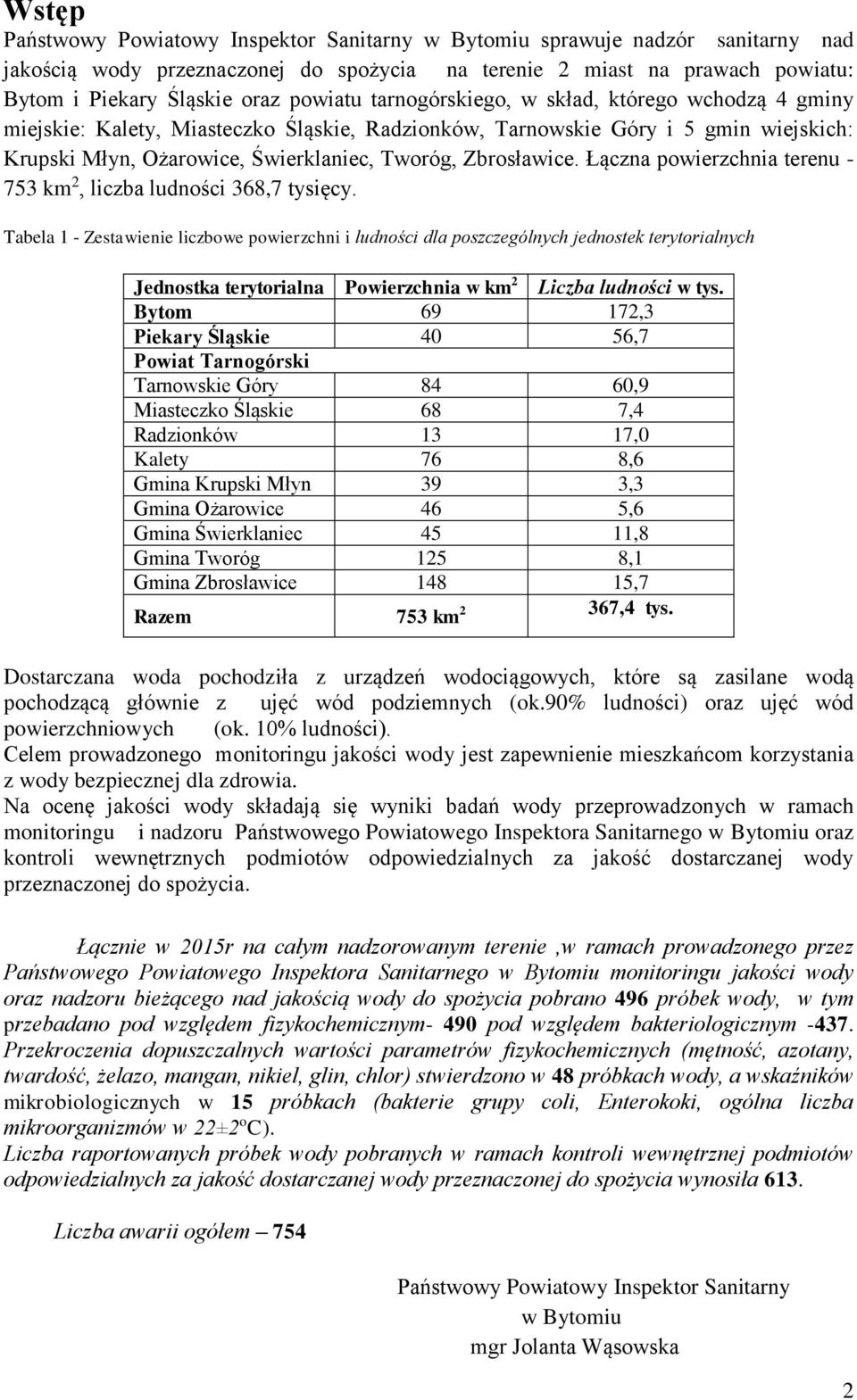 Zbrosławice. Łączna powierzchnia terenu - 753 km 2, liczba ludności 368,7 tysięcy.