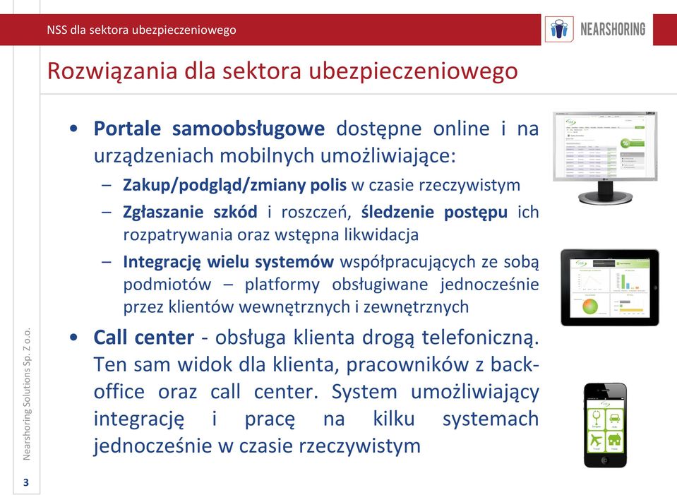 ze sobą podmiotów platformy obsługiwane jednocześnie przez klientów wewnętrznych i zewnętrznych Call center - obsługa klienta drogą telefoniczną.