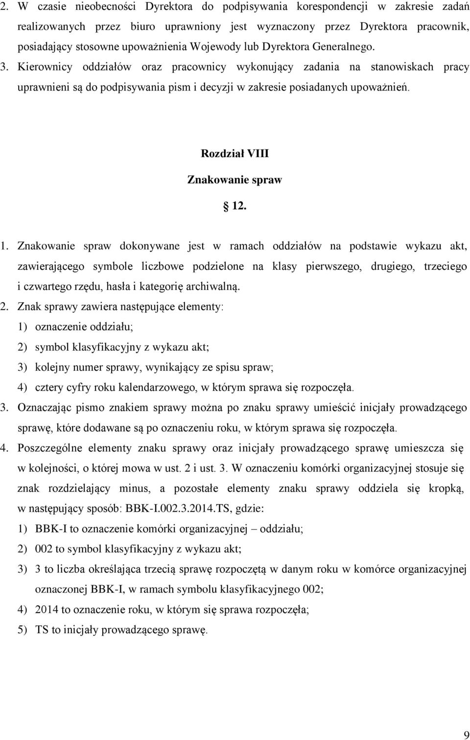 Rozdział VIII Znakowanie spraw 12