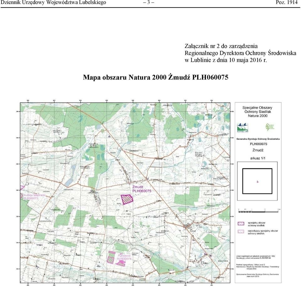 1914 Mapa obszaru Natura 2000