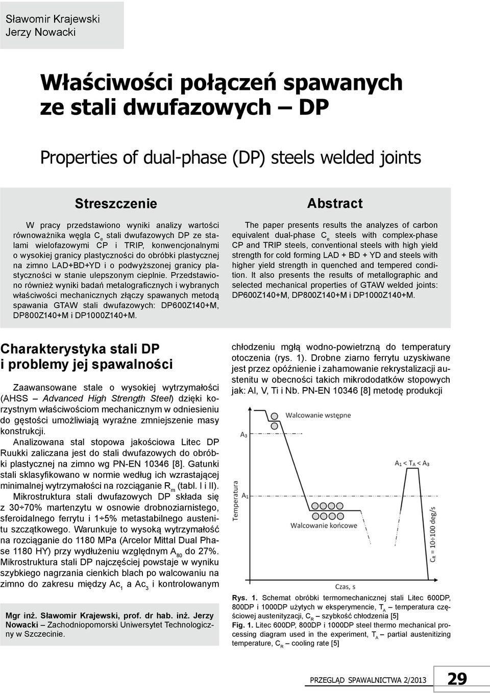 plastyczności w stanie ulepszonym cieplnie.