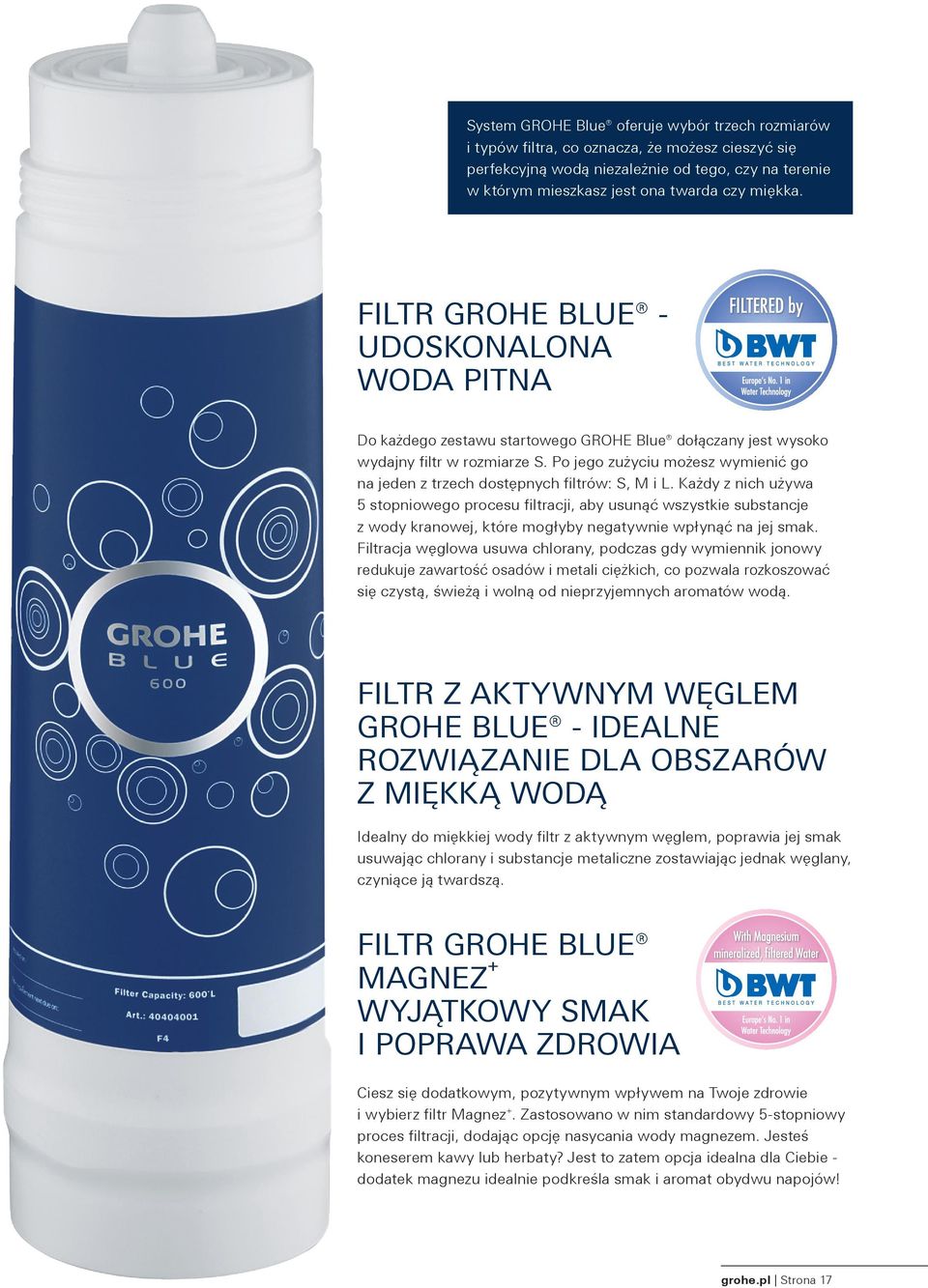 Po jego zużyciu możesz wymienić go na jeden z trzech dostępnych filtrów: S, M i L.