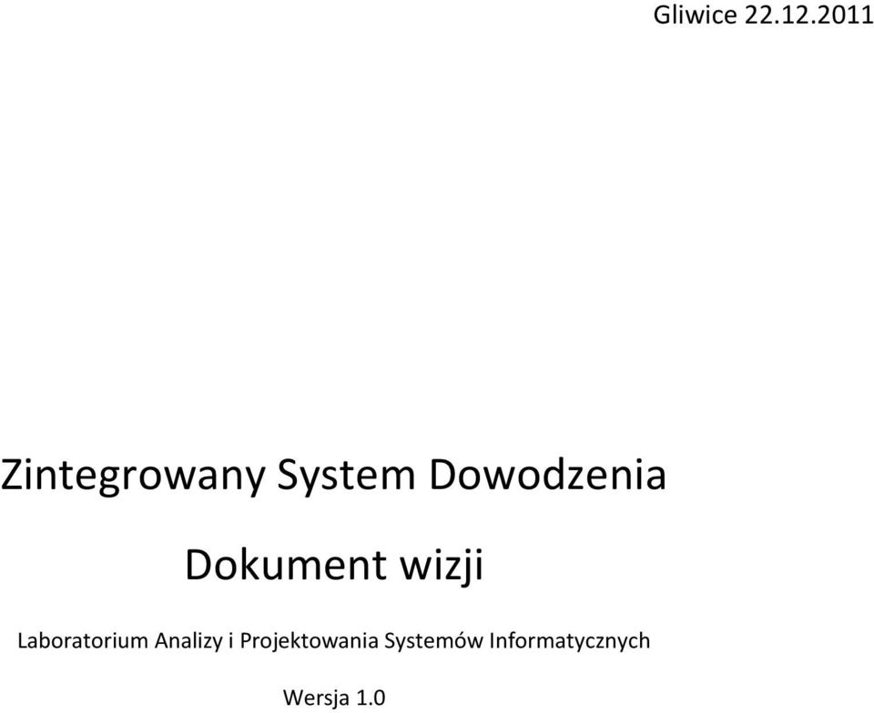 Dowodzenia Dokument wizji