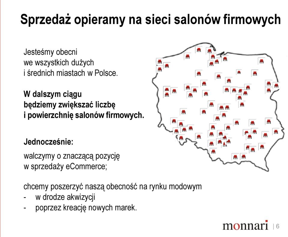 W dalszym ciągu będziemy zwiększać liczbę i powierzchnię salonów firmowych.