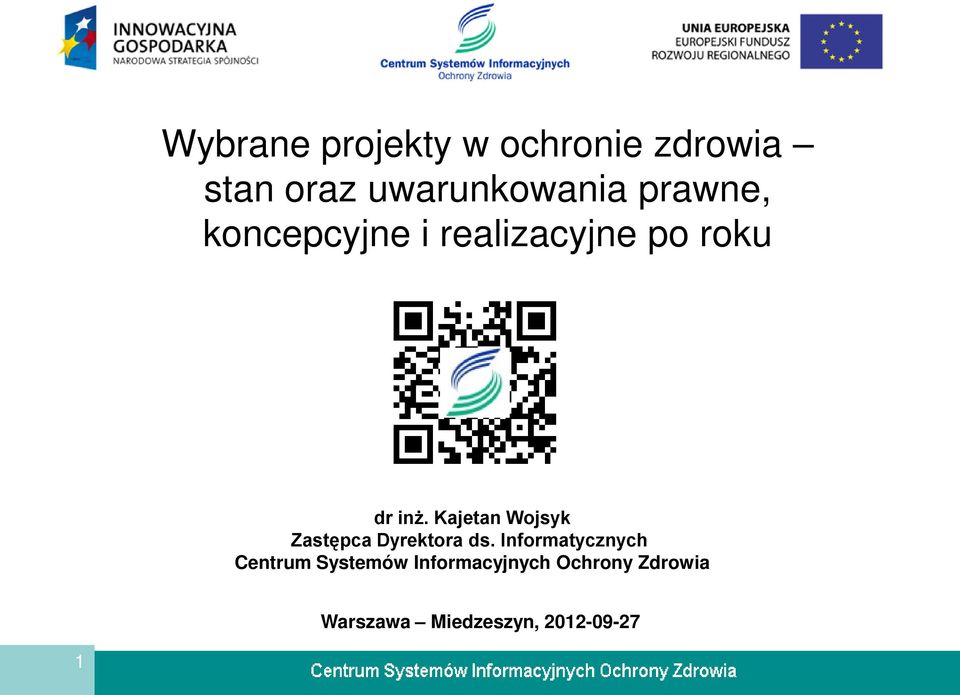 Kajetan Wojsyk Zastępca Dyrektora ds.
