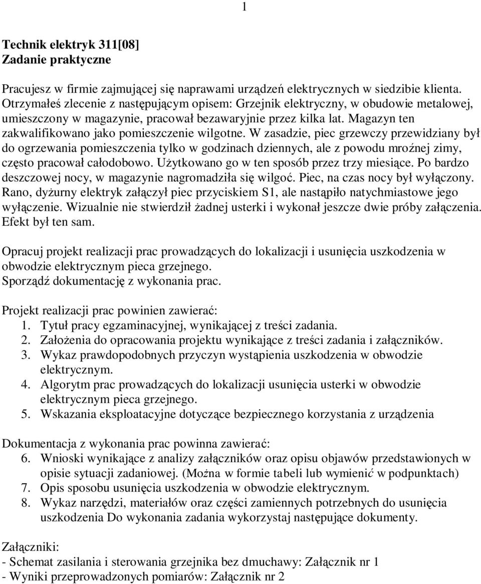 Magazyn ten zakwalifikowano jako pomieszczenie wilgotne.