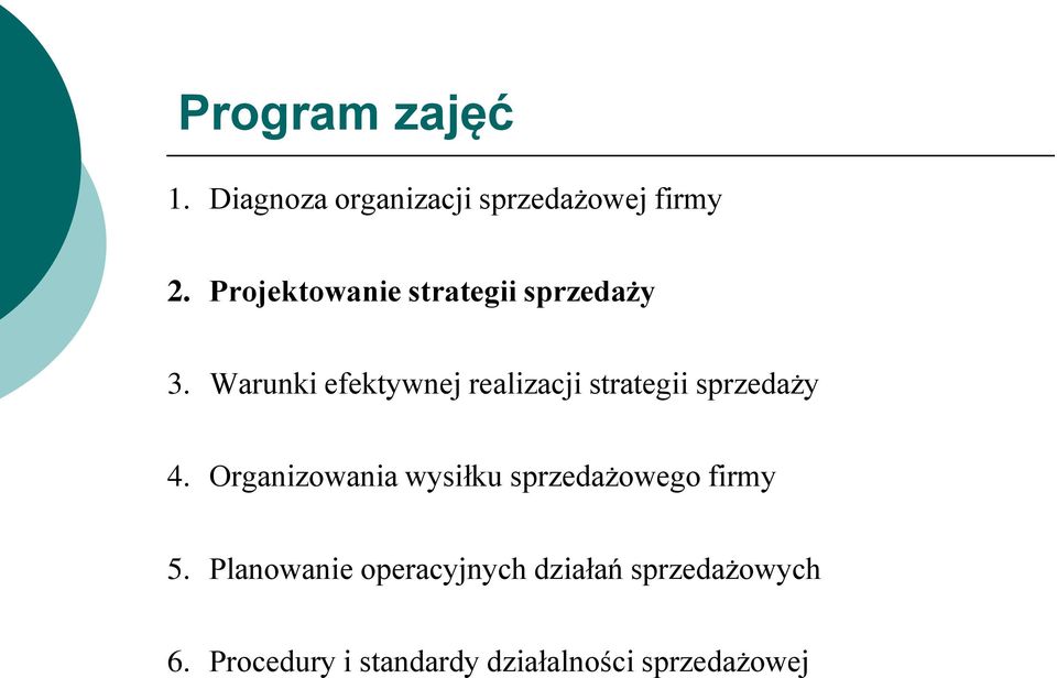Warunki efektywnej realizacji strategii sprzedaży 4.